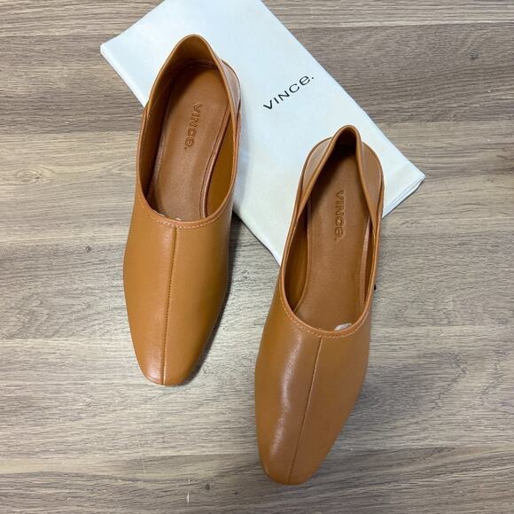 VinceBranine Square Toe Slip On Leather Loafers 6.5